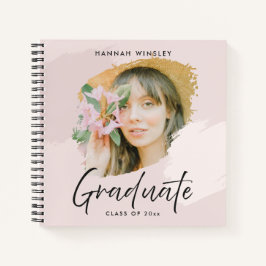 Blush Pink Voeg je foto toe Aangepast Afstuderen G Notitieboek