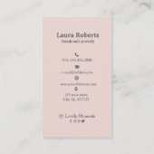 Blush Pink Voeg je Logo Earring Display toe Visitekaartje (Achterkant)