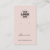 Blush Pink Voeg je Logo Earring Display toe Visitekaartje (Voorkant)