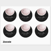 Blush Pink Volle Maan Elegant Ronde Sticker (Vel)