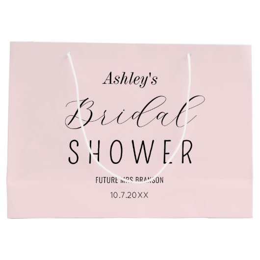 Blush Pink Vrijgezellenfeest Party Groot Cadeauzakje (Achterkant)