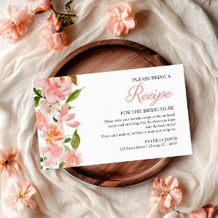 Blush Pink Vrijgezellenfeest Recept Aanvraag Informatiekaartje