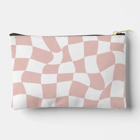 Blush Pink Warped Checkerboard Etui (Achterkant)