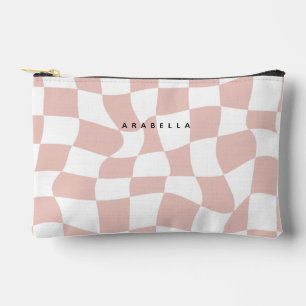 Blush Pink Warped Checkerboard Etui