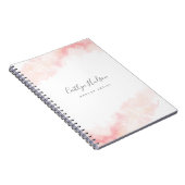 Blush Pink Watercolor Feminine Makeup artist Notitieboek (Rechterzijde)