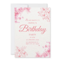 Blush Pink Watercolor Floral Birthday Party