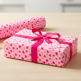 Blush Pink Watercolor Hearts Valentine Gift Cadeaupapier