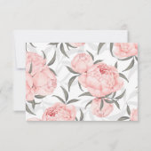 Blush Pink Watercolor Peony Wedding RSVP Card (Achterkant)