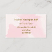 Blush Pink Watercolor Photo Makeup Visitekaartje (Achterkant)