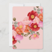 Blush Pink Watercolor Poppy Wedding Invitation Kaart (Achterkant)