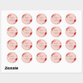 Blush Pink Watercolor Poppy Wedding Sticker (Vel)