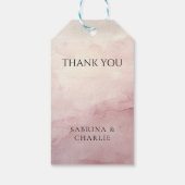 Blush Pink Watercolor Wash Elegant Wedding  Cadeaulabel (Achterkant)