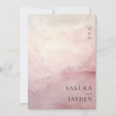 Blush Pink Watercolor Wash Minimalist Wedding Kaart (Voorkant)