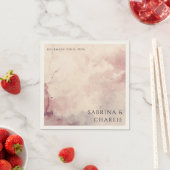 Blush Pink Watercolor Wash Minimalist Wedding Servet (Insitu)