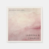 Blush Pink Watercolor Wash Minimalist Wedding Servet (Voorkant)