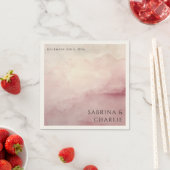 Blush Pink Watercolor Wash Minimalist Wedding Servet (Insitu)