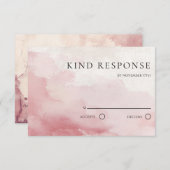 Blush Pink Watercolor Wash QR Code Wedding  RSVP Kaartje (Voorkant / Achterkant)