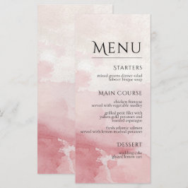 Blush Pink Watercolor Wash Wedding Menu
