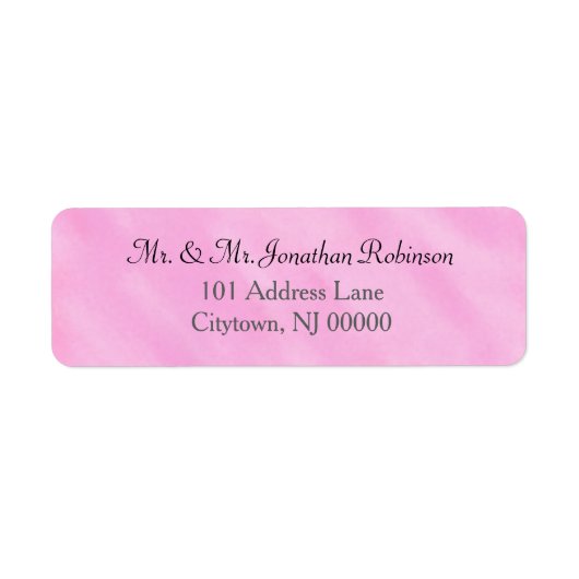 Blush Pink Watercolor Wedding Etiket (Voorkant)