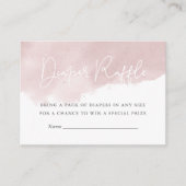 Blush Pink Waterverf Baby shower Luier Raffle Informatiekaartje (Voorkant)