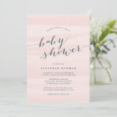 Blush Pink Waterverf Baby shower Uitnodiging (Staand voorkant)