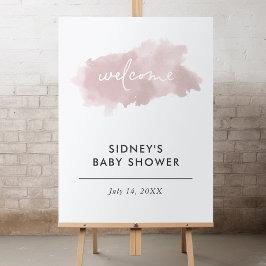 Blush Pink Waterverf Baby shower Welkomstbord Poster