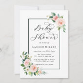 Blush Pink Waterverf Bloom Baby shower Kaart (Voorkant)