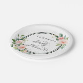 Blush Pink Waterverf Bloom Baby shower Papieren Bordje (Gekanteld)