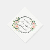 Blush Pink Waterverf Bloom Vrijgezellenfeest Servet (Hoek)