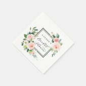 Blush Pink Waterverf Bloom Vrijgezellenfeest Servet (Hoek)