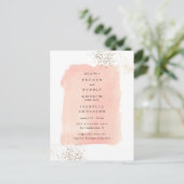 Blush Pink Waterverf Brunch Bubble Vrijgezellenfee Uitnodiging Briefkaart (Staand voorkant)
