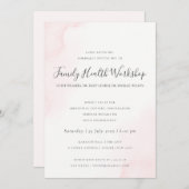 BLUSH PINK WATERVERF BRUSH STROKE WORKSHOP EVAL KAART (Voorkant / Achterkant)