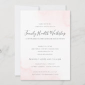 BLUSH PINK WATERVERF BRUSH STROKE WORKSHOP EVAL KAART (Voorkant)