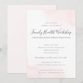 BLUSH PINK WATERVERF BRUSH STROKE WORKSHOP EVAL KAART (Voorkant / Achterkant)