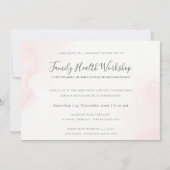 BLUSH PINK WATERVERF BRUSH STROKE WORKSHOP EVAL KAART (Voorkant)