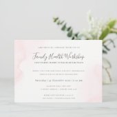 BLUSH PINK WATERVERF BRUSH STROKE WORKSHOP EVAL KAART (Staand voorkant)