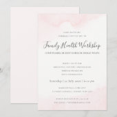 BLUSH PINK WATERVERF BRUSH STROKE WORKSHOP EVAL KAART (Voorkant / Achterkant)