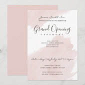 BLUSH PINK WATERVERF BRUSHSTROKE OPENING CEREMONY KAART (Voorkant / Achterkant)