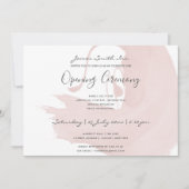 BLUSH PINK WATERVERF BRUSHSTROKE OPENING CEREMONY KAART (Voorkant)