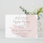 BLUSH PINK WATERVERF BRUSHSTROKE OPENING CEREMONY KAART (Staand voorkant)