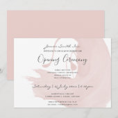 BLUSH PINK WATERVERF BRUSHSTROKE OPENING CEREMONY KAART (Voorkant / Achterkant)