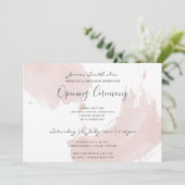 BLUSH PINK WATERVERF BRUSHSTROKE OPENING CEREMONY KAART (Staand voorkant)