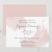 BLUSH PINK WATERVERF BRUSHSTROKE OPENING CEREMONY KAART (Voorkant / Achterkant)