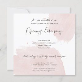 BLUSH PINK WATERVERF BRUSHSTROKE OPENING CEREMONY KAART