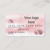 Blush Pink Waterverf Credit Kaart Style ADD LOGO Visitekaartje (Voorkant)