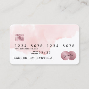 Blush Pink Waterverf Credit Kaart Style Visitekaartje