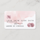 Blush Pink Waterverf Credit Kaart Style Visitekaartje (Voorkant)
