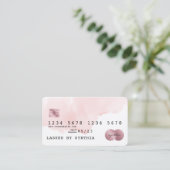 Blush Pink Waterverf Credit Kaart Style Visitekaartje (Staand voorkant)