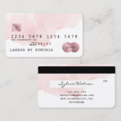 Blush Pink Waterverf Credit Kaart Style Visitekaartje (Voorkant / Achterkant)