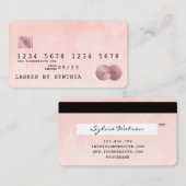 Blush Pink Waterverf Credit Kaart Style Visitekaartje (Voorkant / Achterkant)
